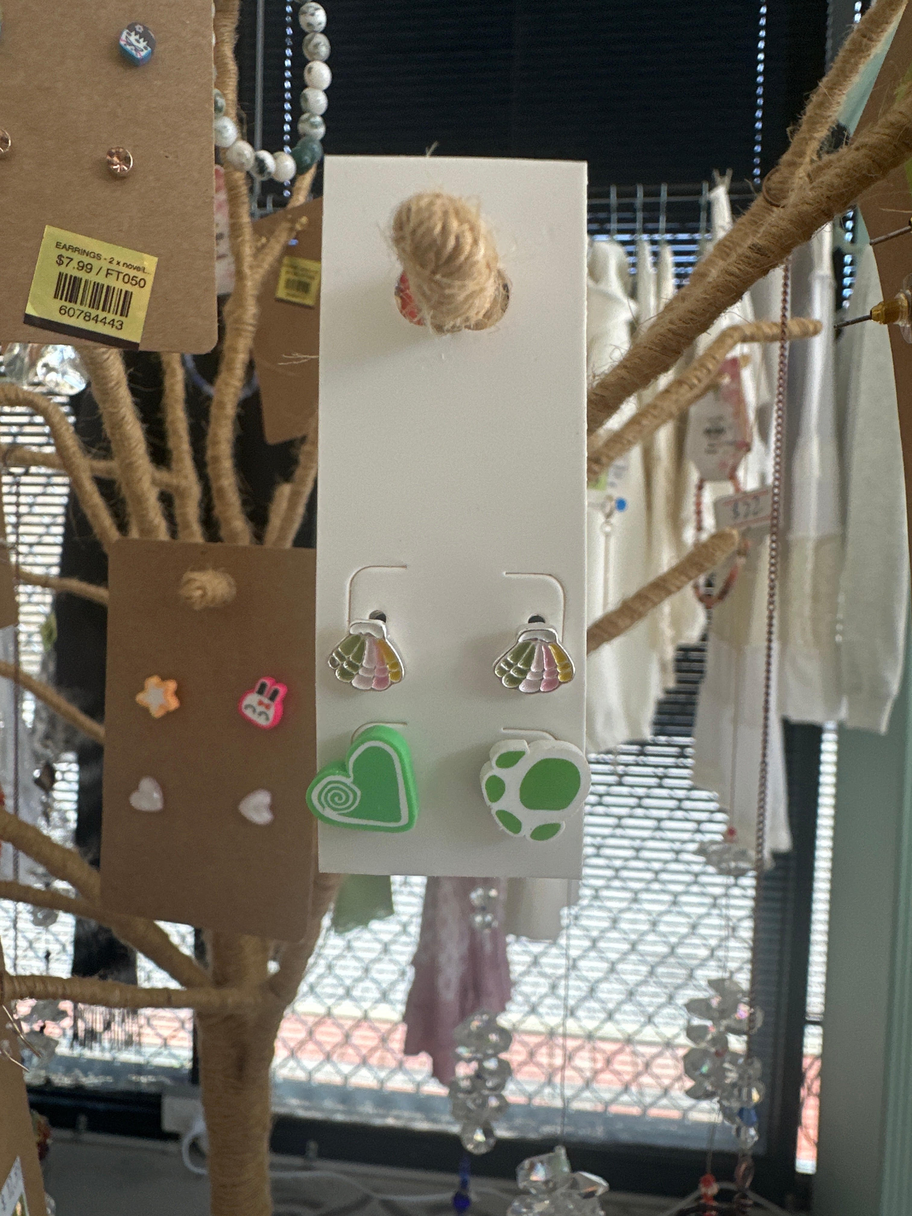 EARRINGS - 2 x novelty studs