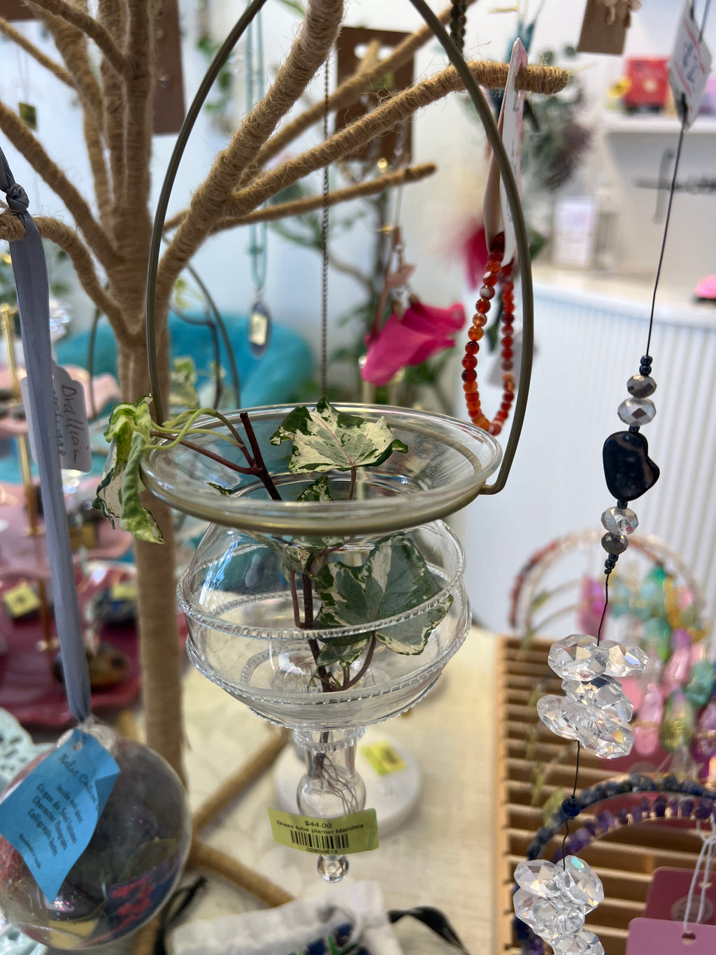 Glass tube planter
