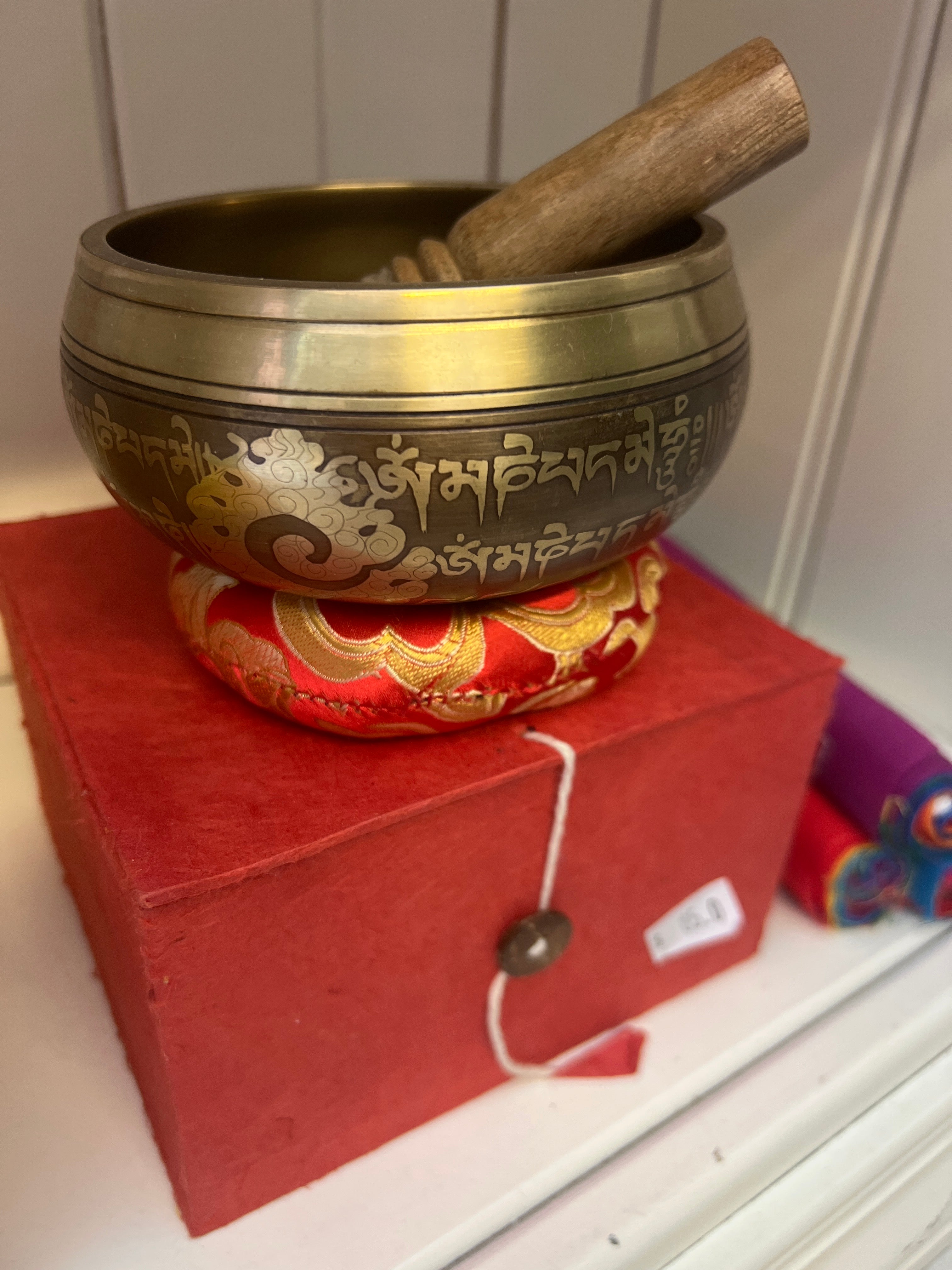 Medium Red Tibetan singing Bowl