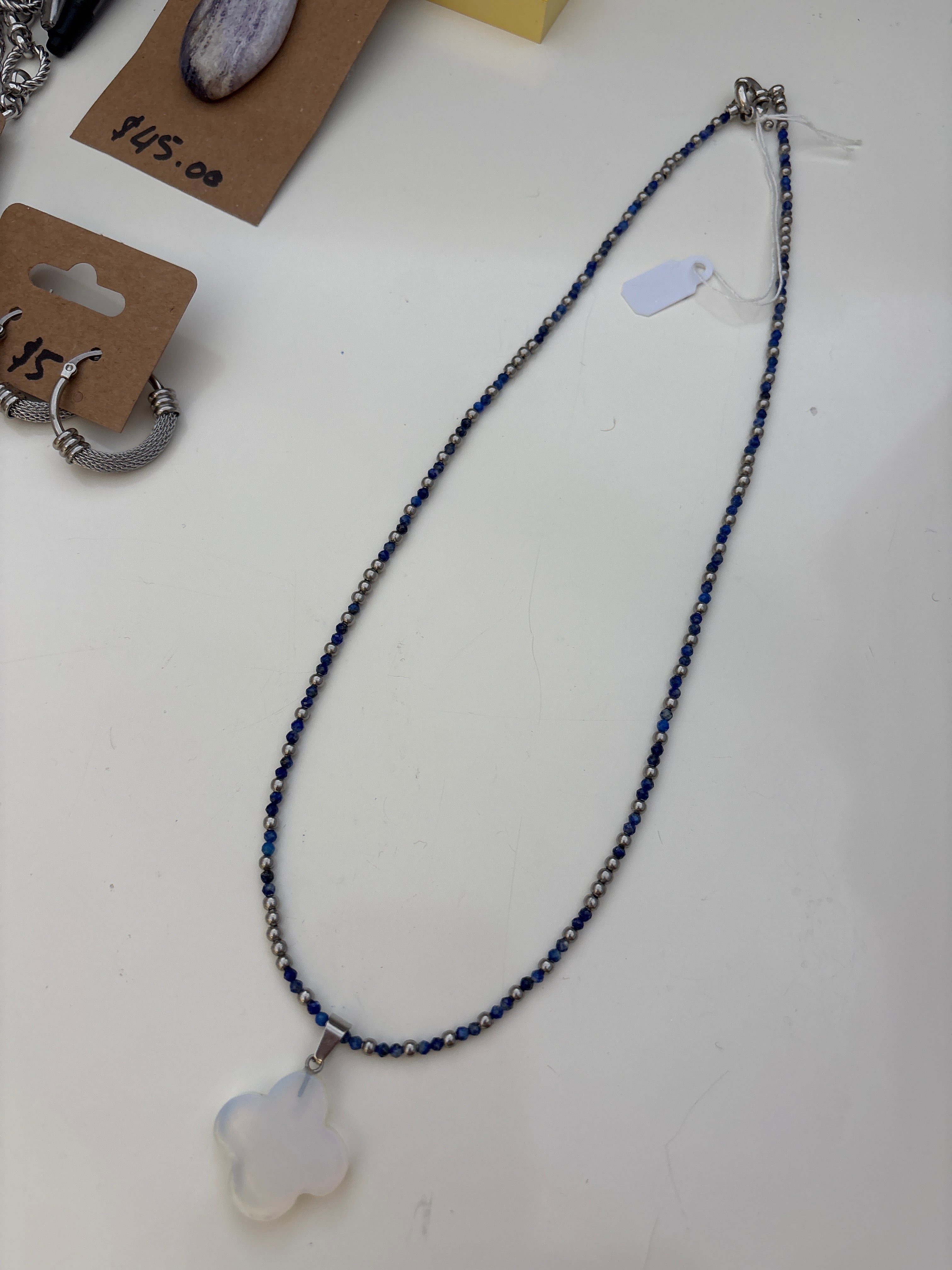 Opalite clover necklace