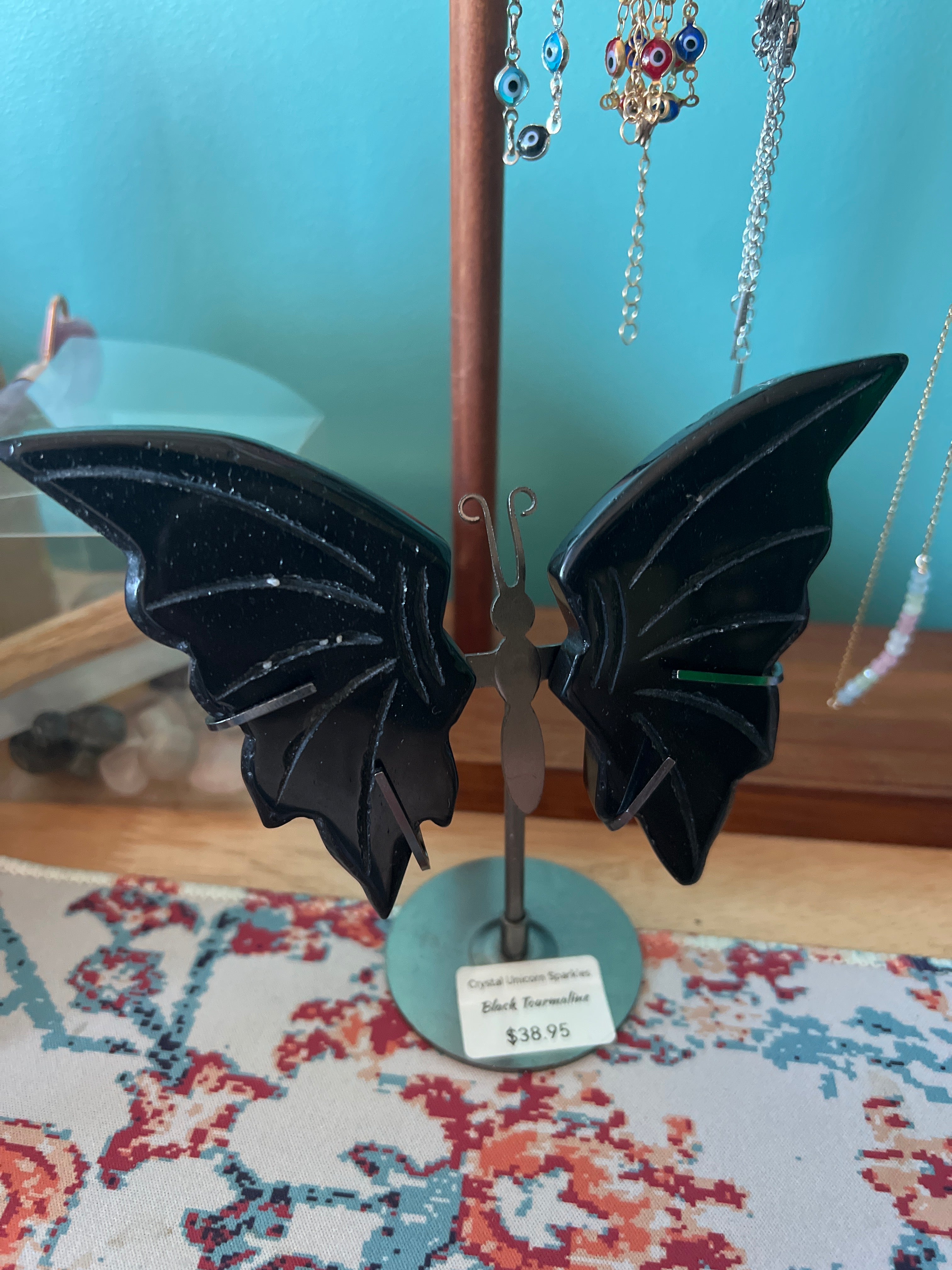 Black tourmaline butterfly wings