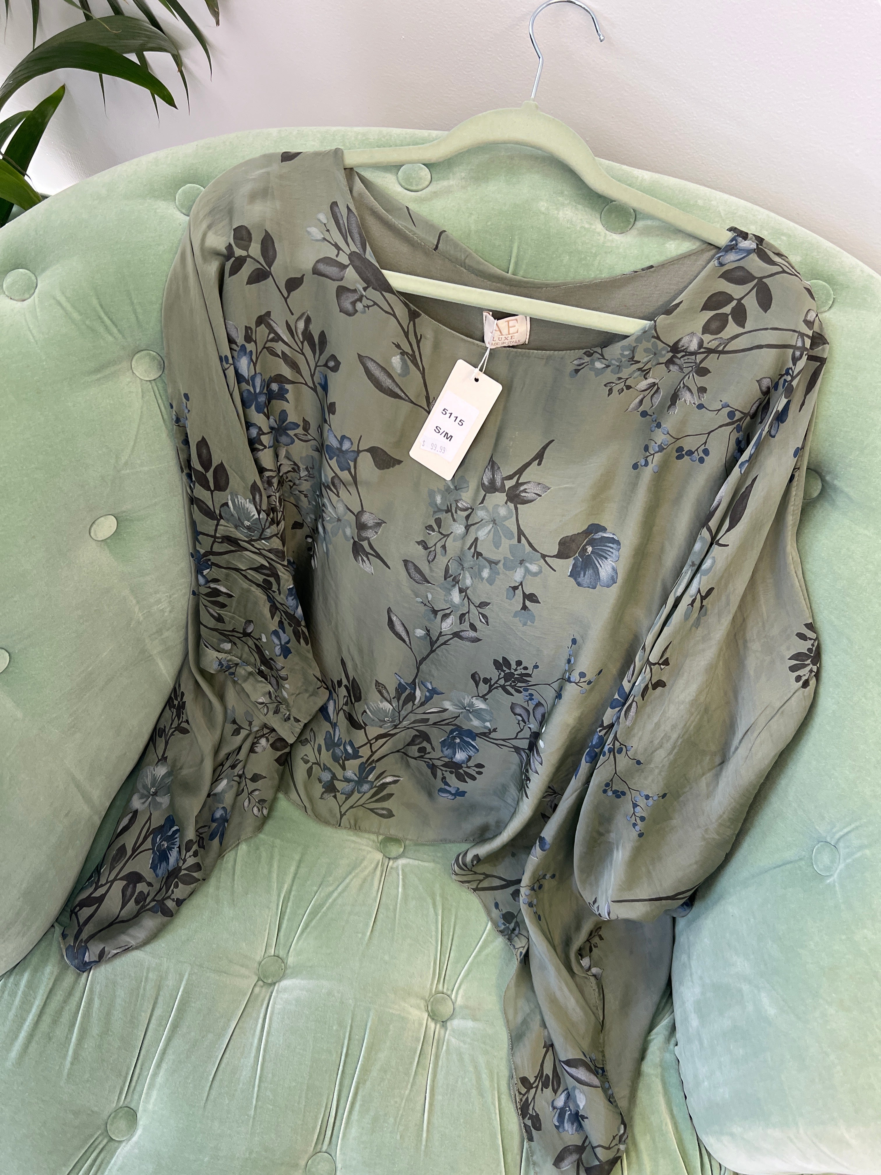 AE Luxe green floral top