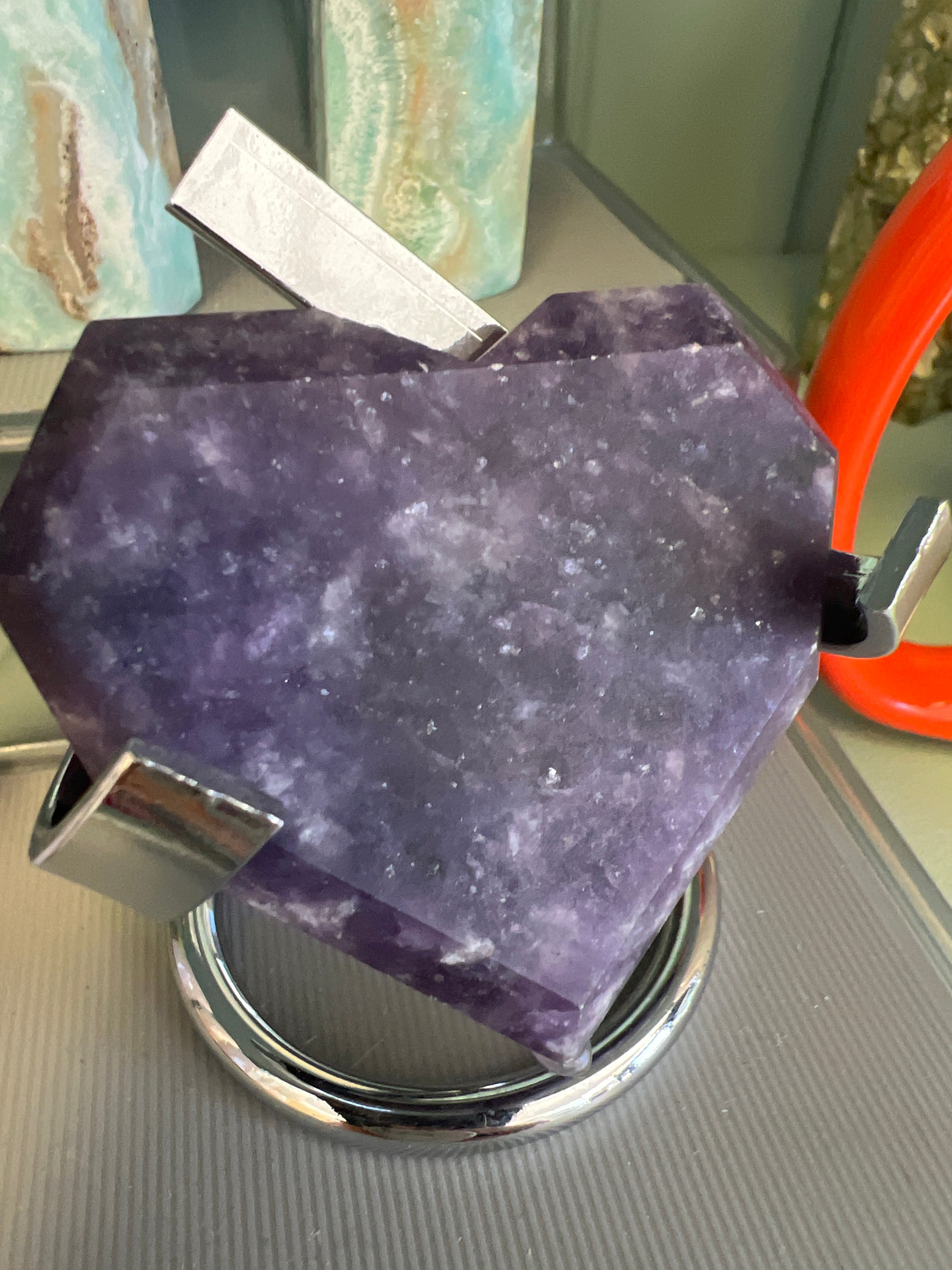 Lepidolite Heart