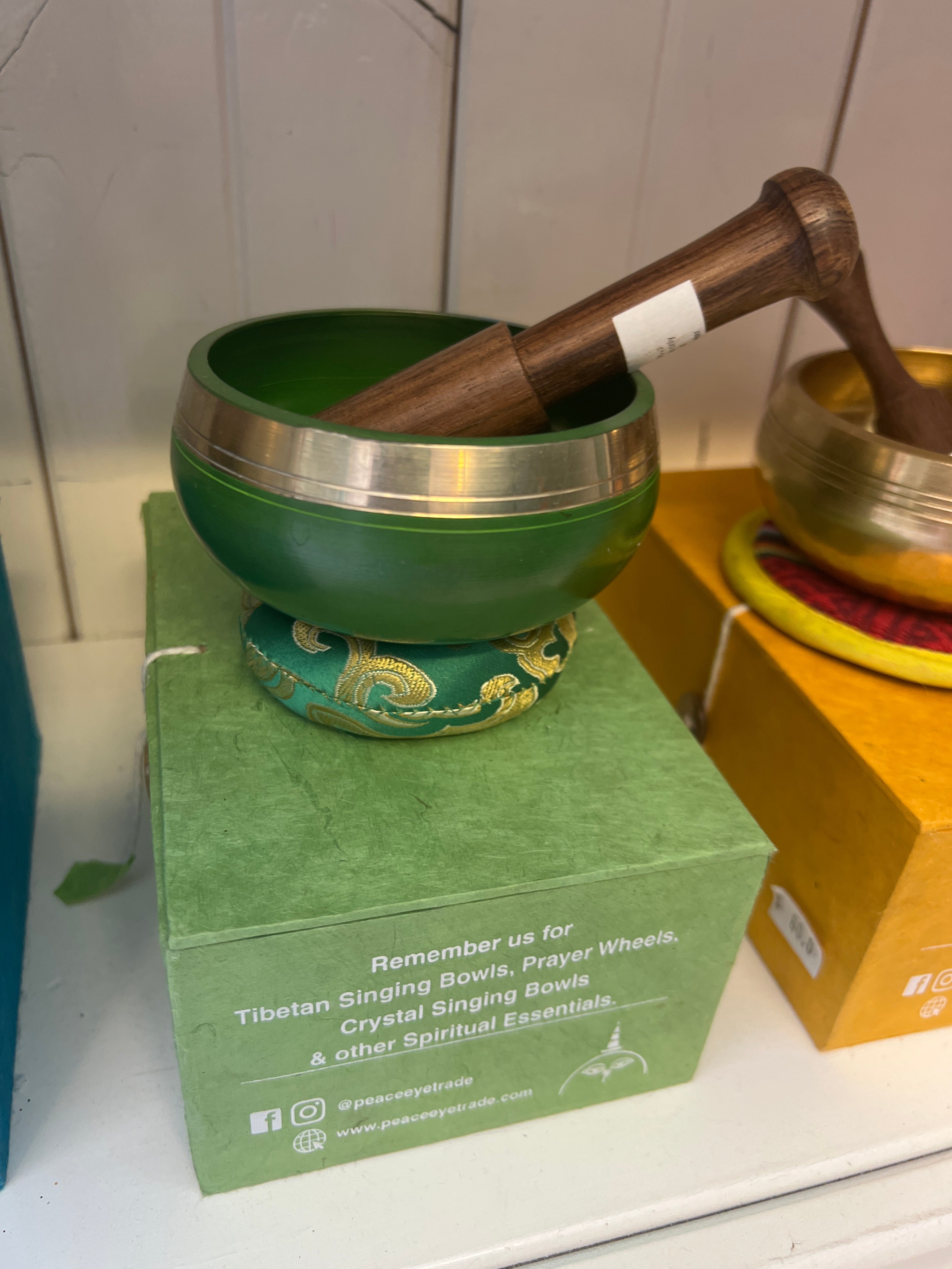 Green Tibetan singing Bowl