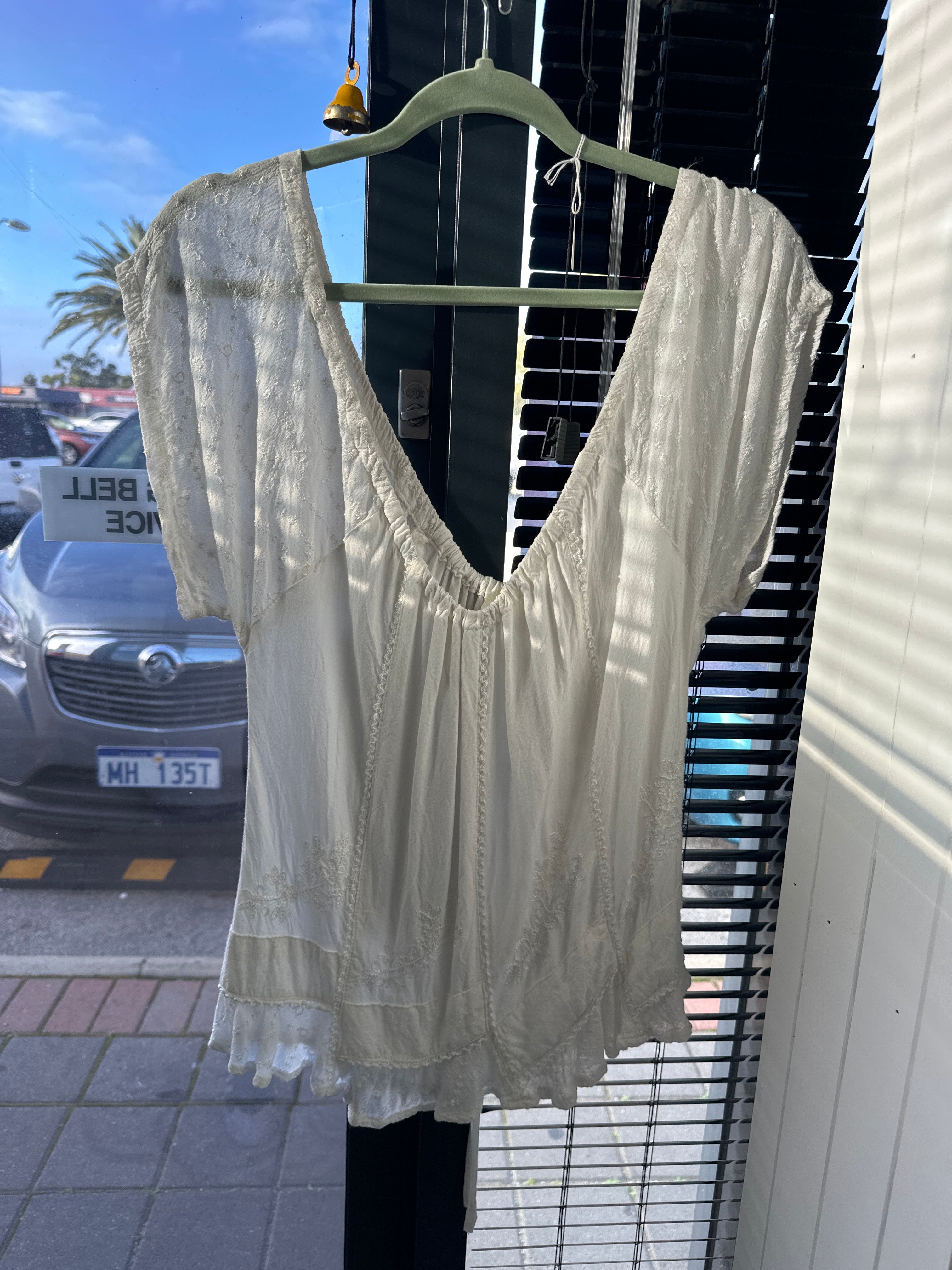 Cream Lace Top