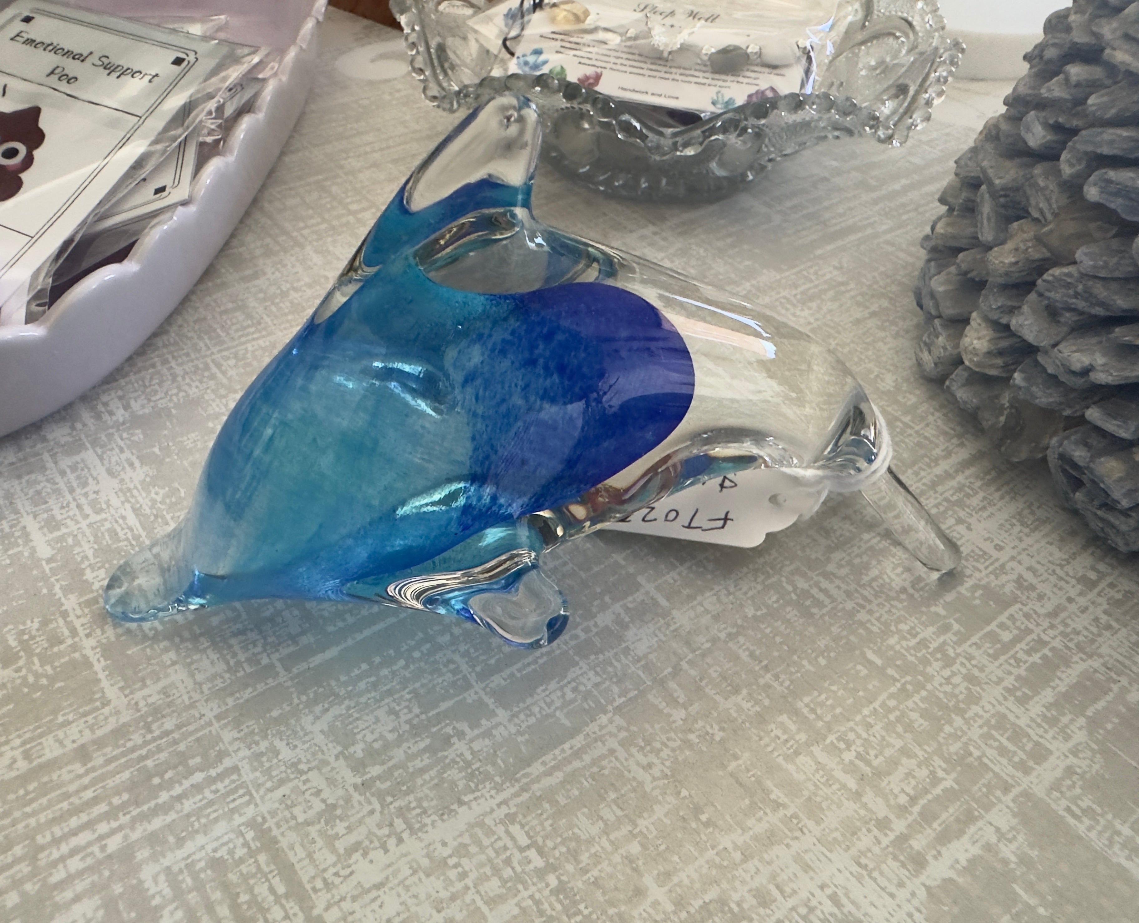 Blue Glass Dolphin
