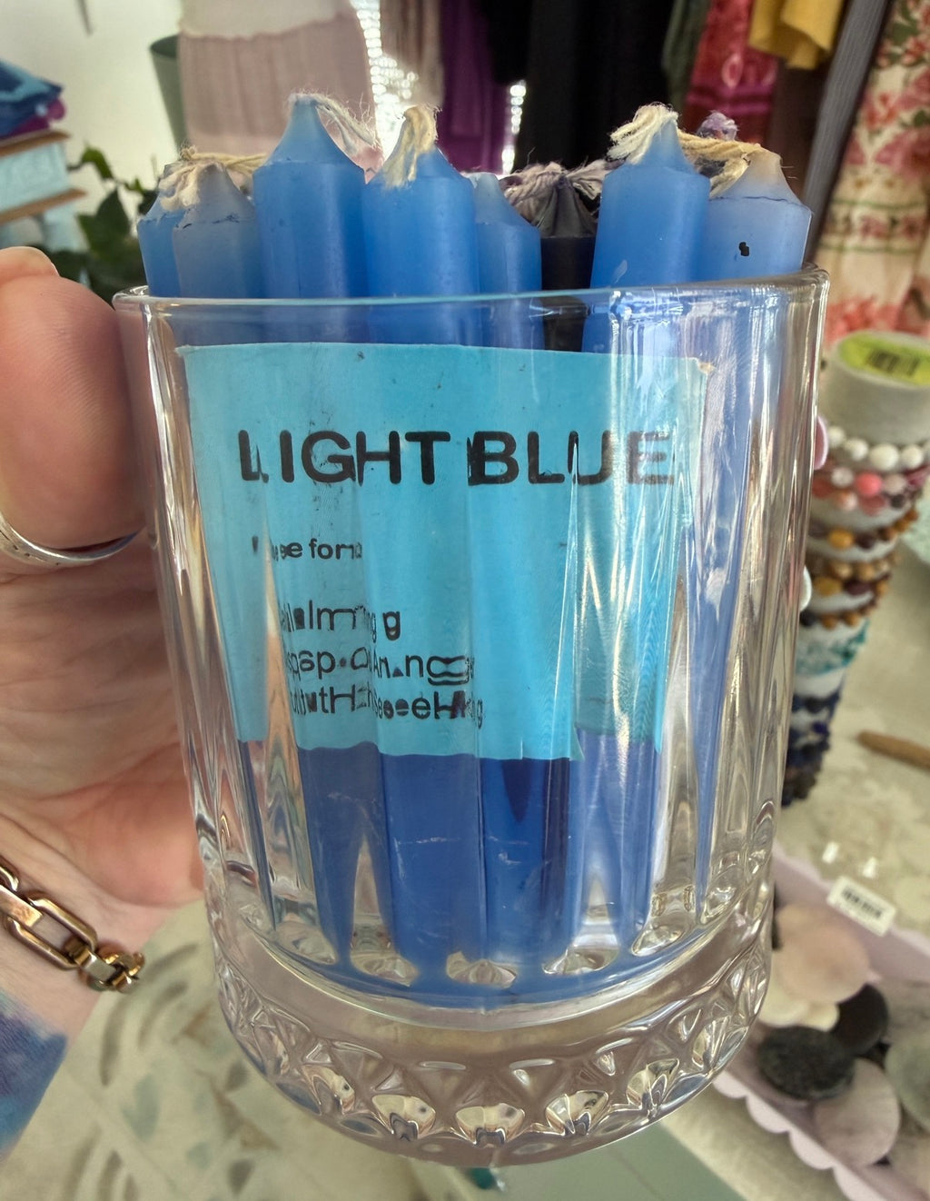 Candles spell wish blue or black